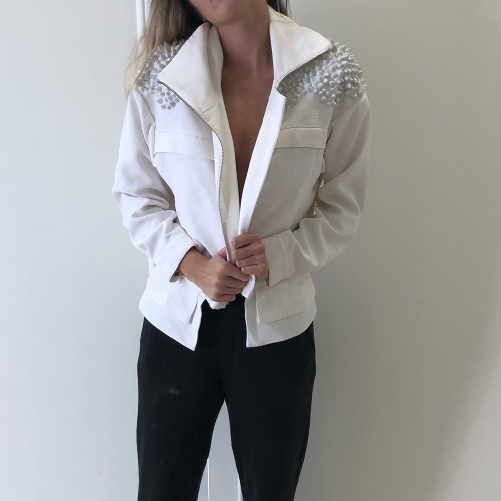 Cameo White Studded Coat/Jacket